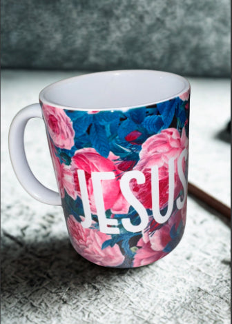 Jesus" Floral Mug